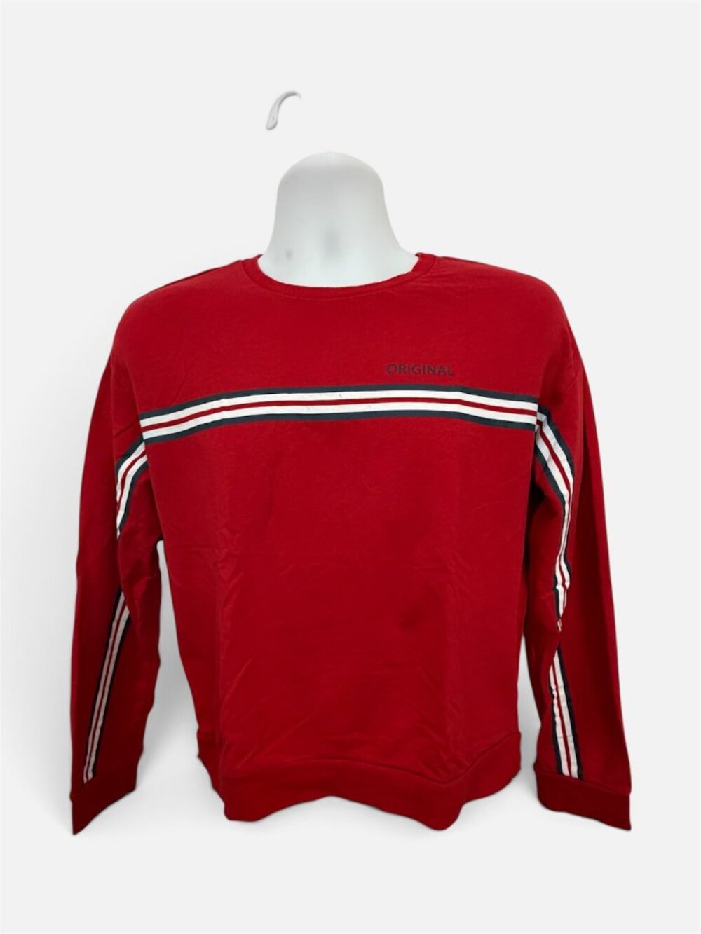 H&M Divided Red Striped Sweatshirt Size Small